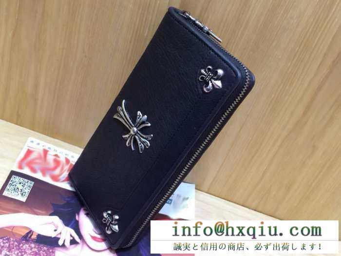 品質保証低価CHROME HEARTS クロムハーツ 財布 レザー ラウンドファスナー 大容量 小銭入れ 長財布 ロングウォレット