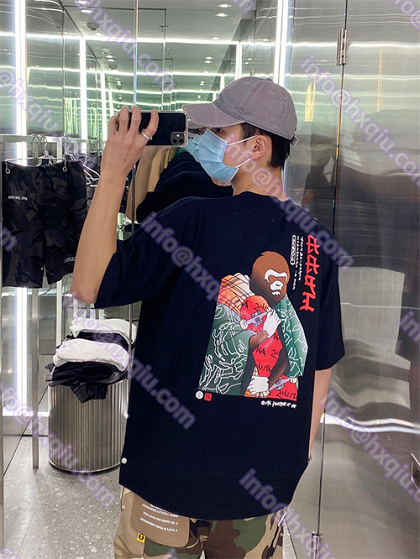 A BATHING APE ベイシング エイプ丸首ネックTシャツ通販