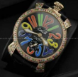 お買い得新品GaGa MILANO ガガミラノ マニュアル 5010.1d2 ダイヤベゼル 2針 機械式 手巻き 夜光効果 腕時計