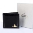 2017新作 ヴィヴィアン偽物 財布 VIVIENNE WESTWOOD レディース 二つ折り小銭入れ ウォレット ブラック ゴールドロゴ