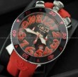 ガガミラノ時計 GaGa MILANO 腕時計 クロノ48MM ウォッチ GAG60543BKRBKA 時計 日付表示 夜光効果 メンズ 男性用腕時計 ブラック レッド